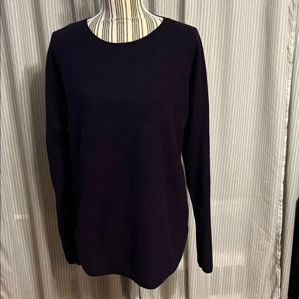 Cynthia Rowley Dark Purple Long Sleeve Sweater